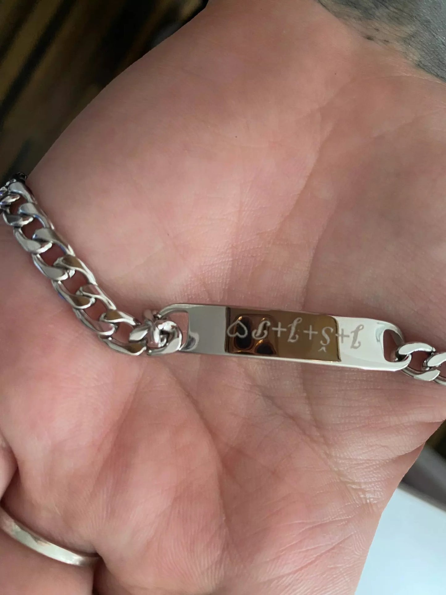 BRAZALETE ACERO INOXIDABLE PLACA PERSONALIZABLE
