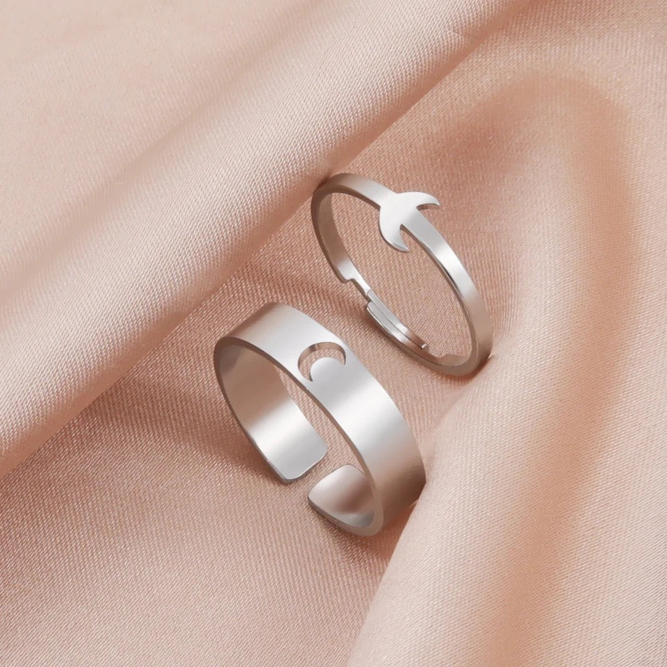 ANILLOS MATCHING RINGS FINOS DISEÑO HUECO MINIMALISTAS AJUSTABLES