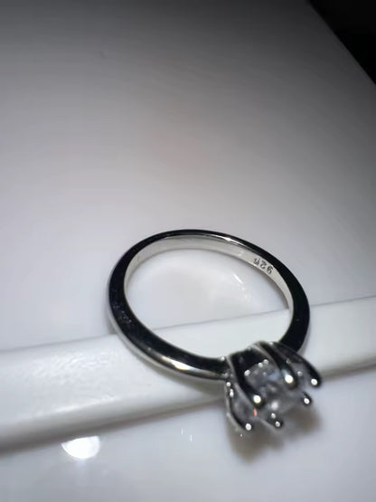 ANILLO CRISTAL CON INCRUBACIONES CHAPADO EN PLATA S925