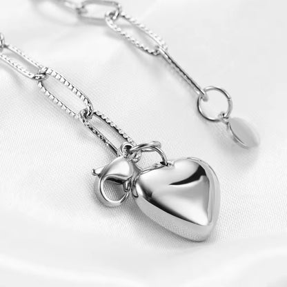 BRAZALETE MINIMALISTA DIJE CORAZÓN SOLIDO PERSONALIZABLE