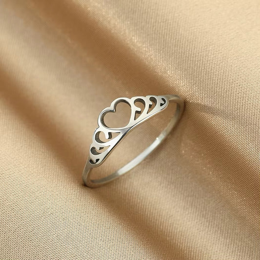 ANILLO CORONA EN ACERO   MINIMALISTA