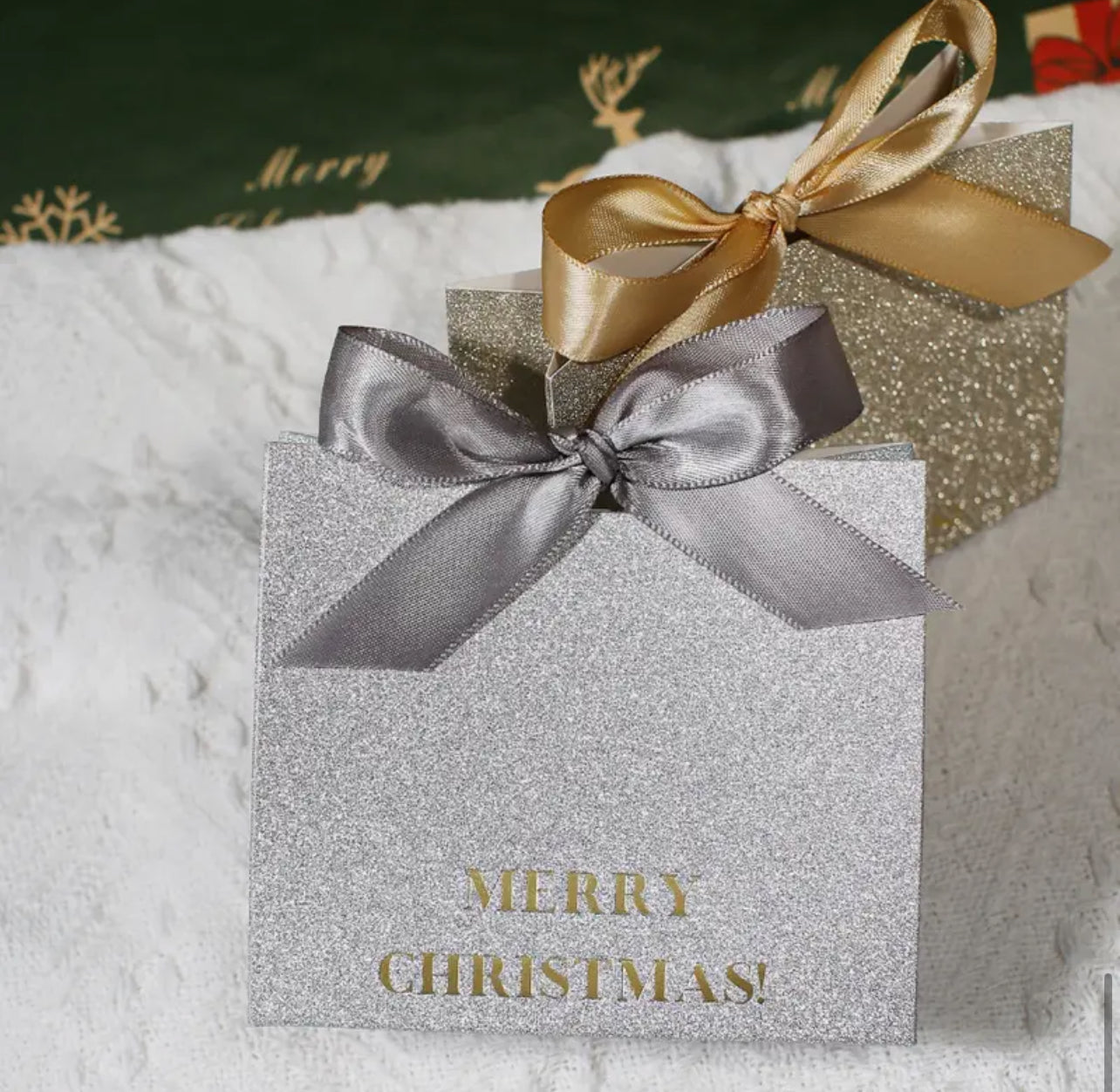 BOLSA DE REGALO DISEÑO NAVIDAD  CON LASO MEDIANA