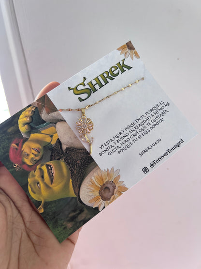 COLLAR FLOR  GIRASOL EN CRISTALES GIRATORIA ANTIESTRÉS MINIMALISTA