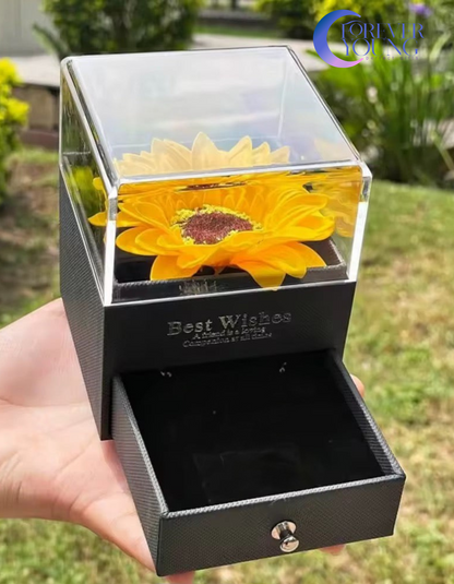 CAJA ESTUCHE DE REGALO CON FLOR  ETERNA