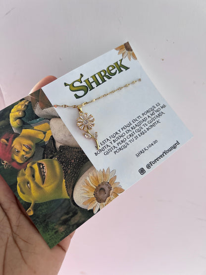 COLLAR FLOR  GIRASOL EN CRISTALES GIRATORIA ANTIESTRÉS MINIMALISTA