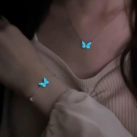 COLLAR Y BRAZALETE LUMINOSO MARIPOSA MINIMALISTA