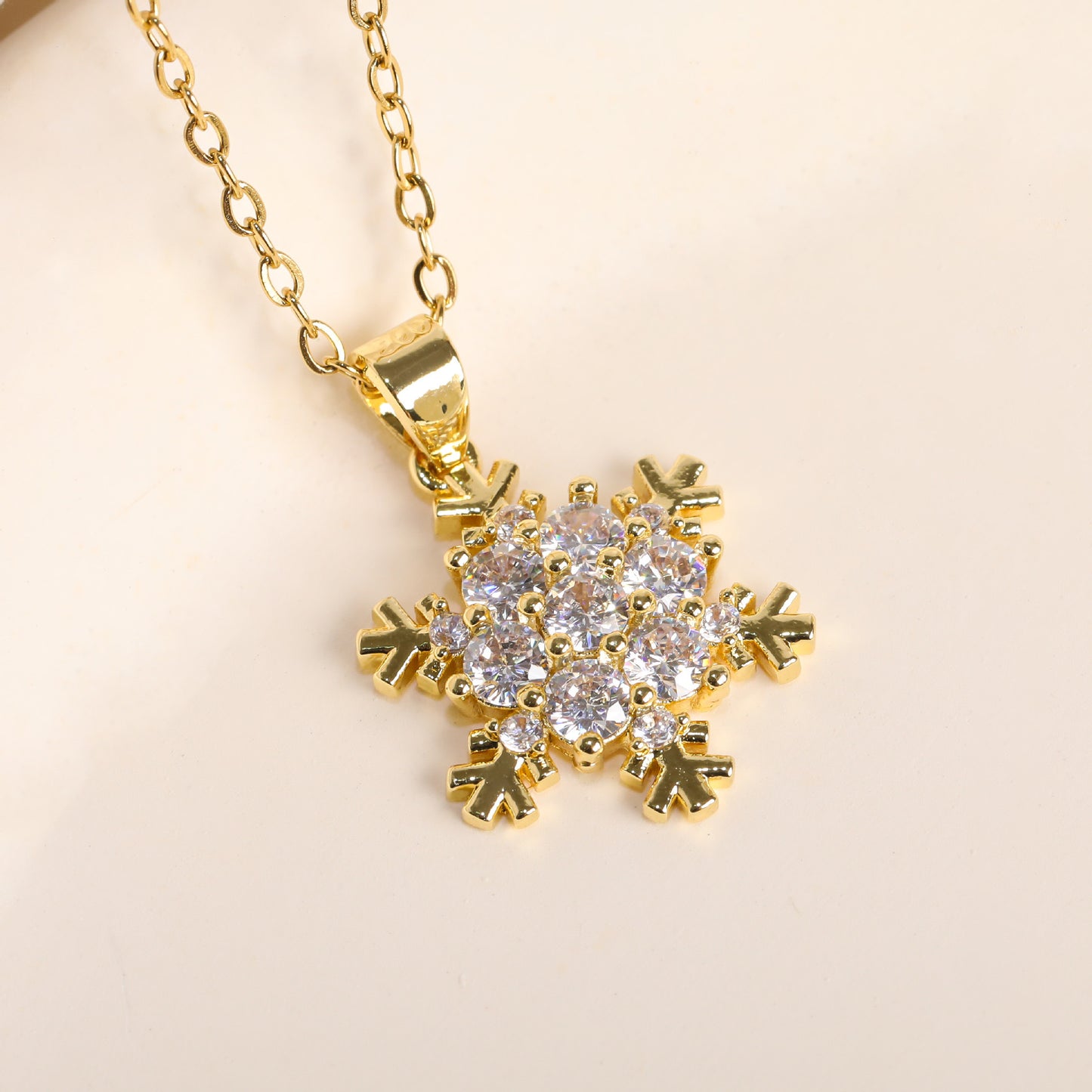 COLLAR ELEGANTE  FROZEN COPO DE NIEVE CRISTALES INCRUSTADOS MINIMALISTA