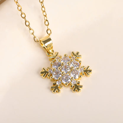 COLLAR ELEGANTE  FROZEN COPO DE NIEVE CRISTALES INCRUSTADOS MINIMALISTA