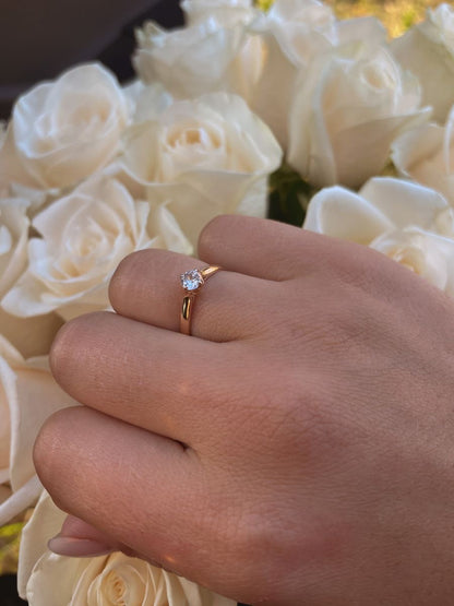 ANILLO CRISTAL CON INCRUSTACIONES ACERO INOXIDABLE