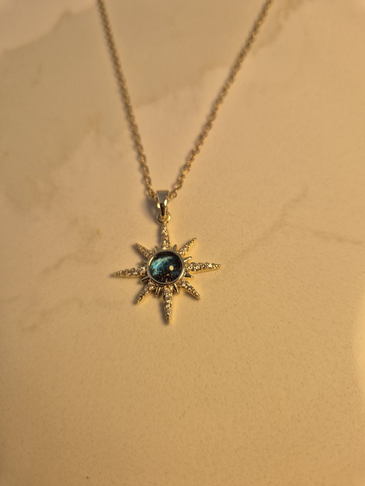 COLLAR ESTRELLA POLARIS CIELO ESTRELLADO ELEGANTE CRISTAL DE CIRCONIA