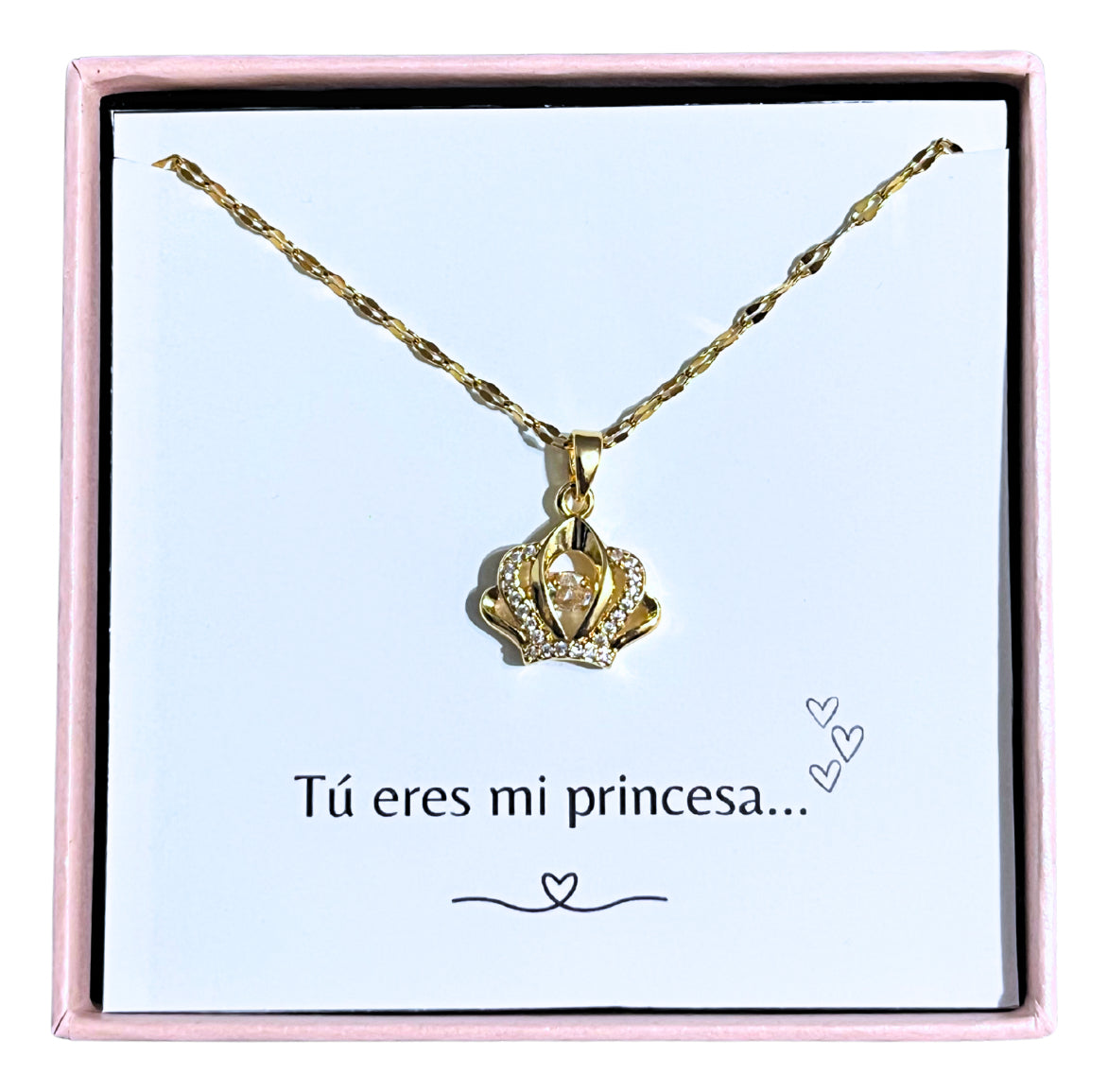 COLLAR CORONA CON CRISTALES ELEGANTE CRISTAL DE CIRCONIA