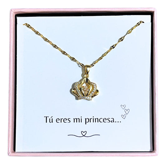 COLLAR CORONA CON CRISTALES ELEGANTE CRISTAL DE CIRCONIA