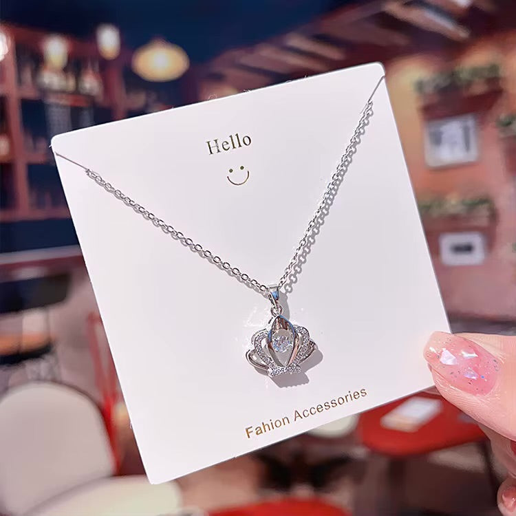 COLLAR CORONA CON CRISTALES ELEGANTE CRISTAL DE CIRCONIA