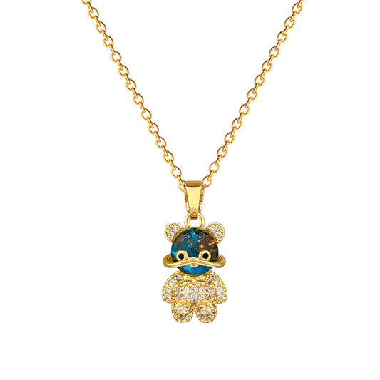 COLLAR OSO OSITO CIELO ESTRELLADO ELEGANTE CRISTAL DE CIRCONIA