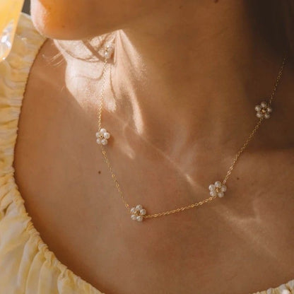 CADENA CHOCKER MARGARITAS FLORES COLORIDAS RESINA