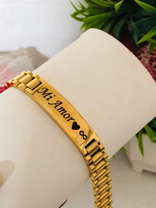 BRAZALETES ELEGANTES EN ACERO INOXIDABLE SOLIDO  PERSONALIZADOS