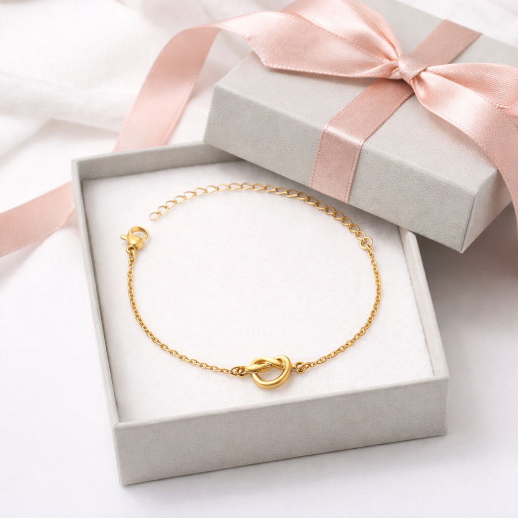 BRAZALETE NUDO DE CORAZÓN MINIMALISTA