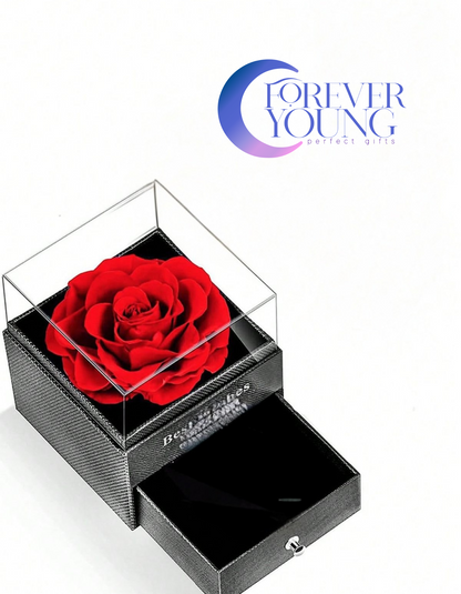 CAJA ESTUCHE DE REGALO CON FLOR  ETERNA