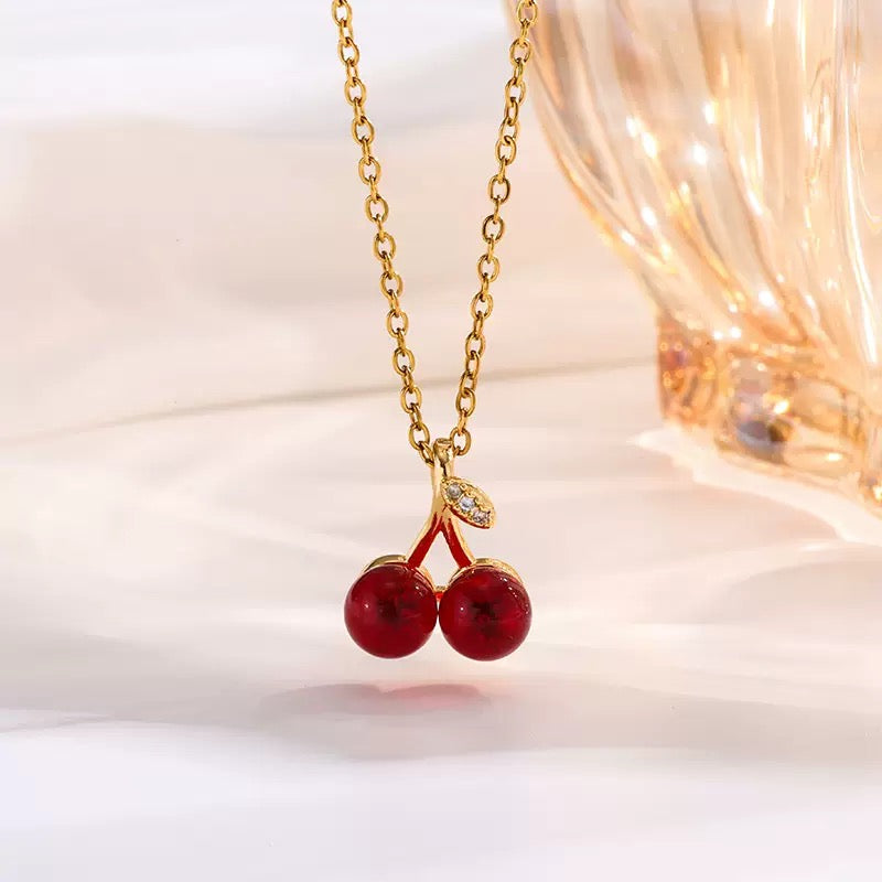 COLLAR  CEREZA CHERRY  MINIMALISTA