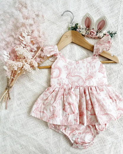MONO ROMPER VESTIDO ESTAMPADO DE CONEJO