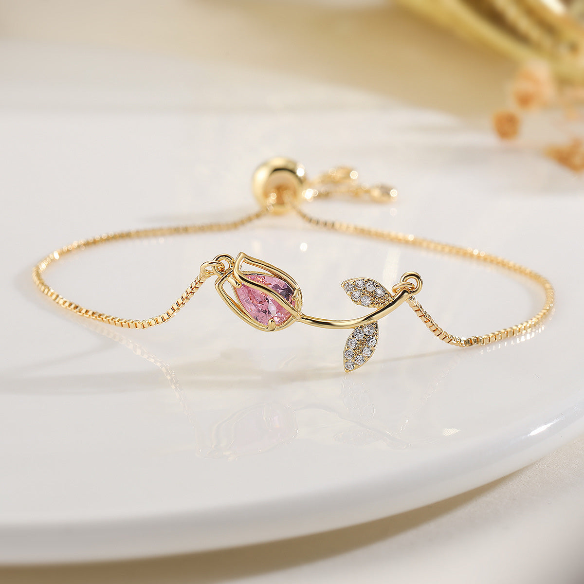 BRAZALETE TULIPÁN ELEGANTE CRISTAL DE CIRCONIA