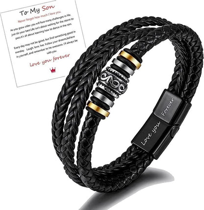 BRAZALETE MULTICAPA DE CUERO MATTE CIERRE MAGNÉTICO PERSONALIZABLE