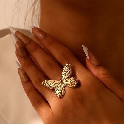 ANILLO MARIPOSA ACERO GRANDE