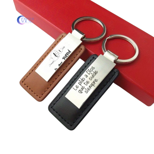 LLAVEROS EN LEATHER & PLACA DE ACERO PERSONALIZADOS