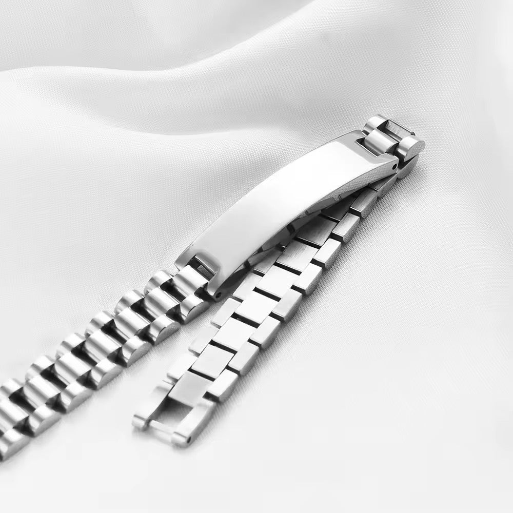 BRAZALETES ELEGANTES EN ACERO INOXIDABLE SOLIDO  PERSONALIZADOS