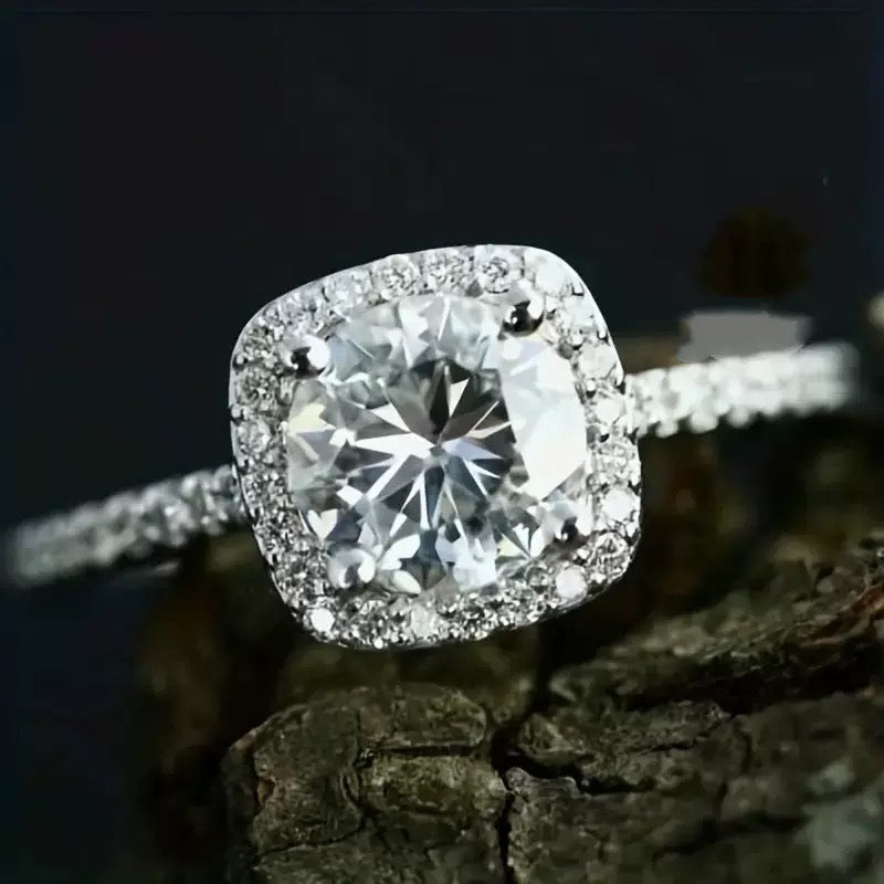 ANILLO CUADRADO DE CRISTAL