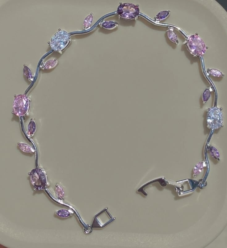 Brazalete Elegante Tulipanes Con Cristales De Zirconia