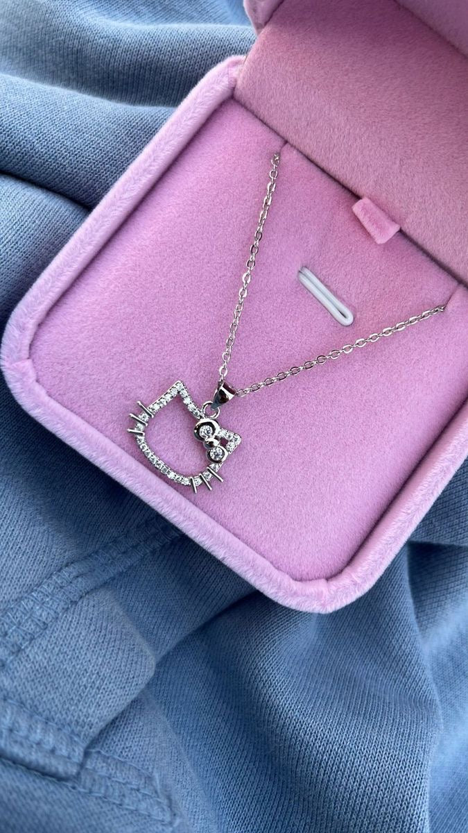 COLLAR CADENA HELLO KITTY ELEGANTE CRISTALES DE CIRCONIA