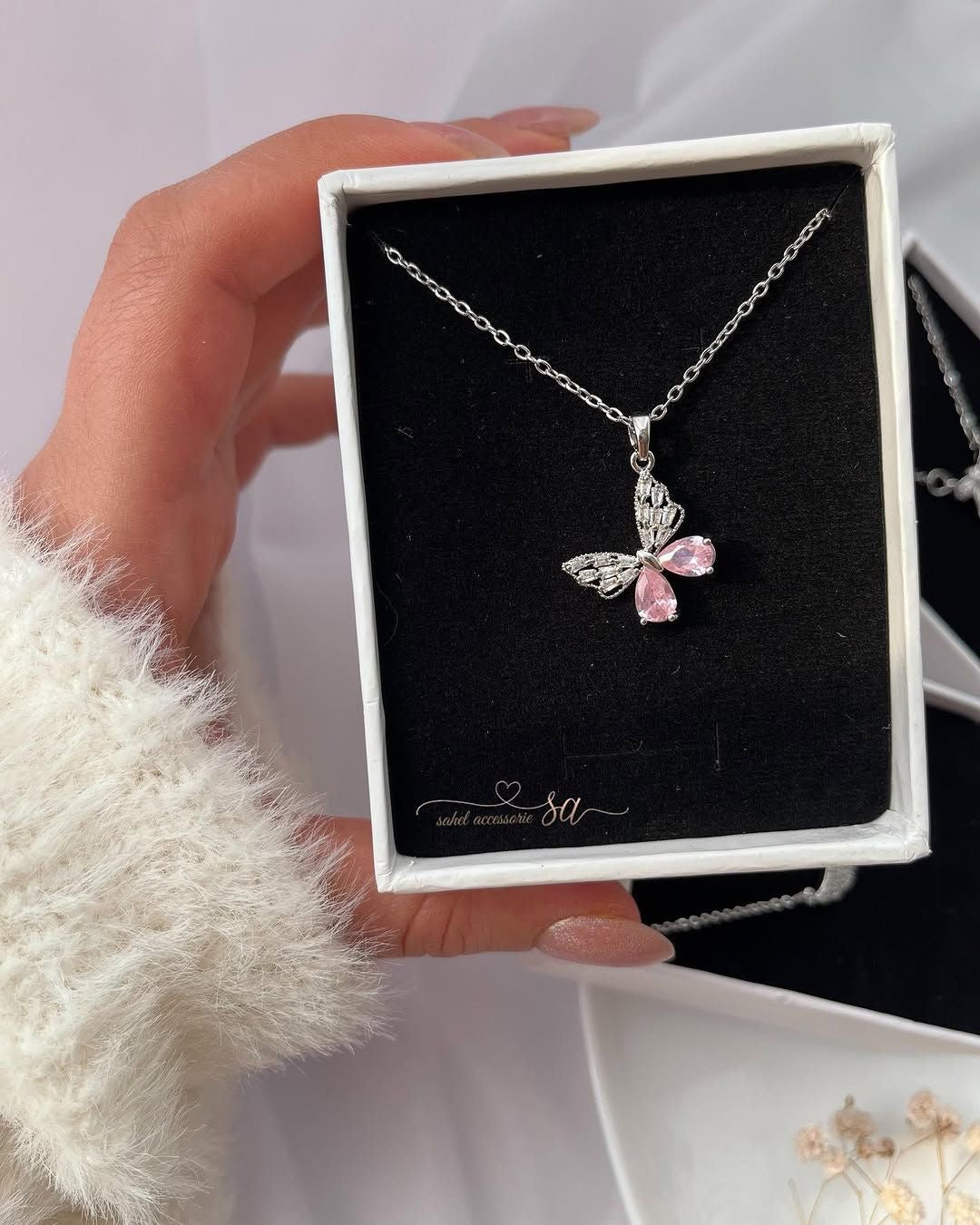 COLLAR CADENA MARIPOSA    ELEGANTE CRISTALES DE CIRCONIA