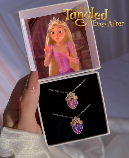 COLLAR CADENA CORONA  RAPUNZEL CRISTALES DE CIRCONIA