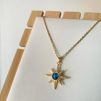 COLLAR ESTRELLA POLARIS CIELO ESTRELLADO ELEGANTE CRISTAL DE CIRCONIA