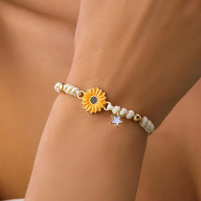 BRAZALETE MARGARITA DAISY  FLOR HECHAS A MANO ARTESANAL