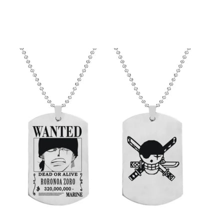 COLLAR ONE PIECE  PIRATA ANIME DOBLE CARA