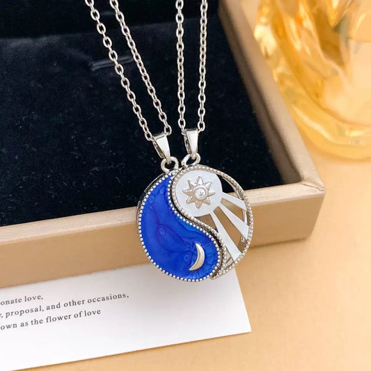 COLLARES  PROMESA  SOL Y LUNA CELESTIAL EFECTO ÓLEO
