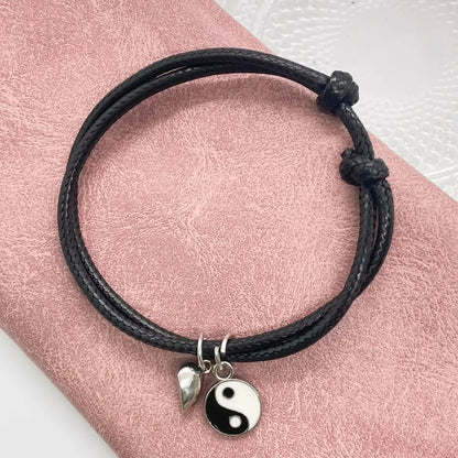 BRAZALETES MAGNÉTICOS  YIN YANG  IMAN DE CORAZÓN MINIMALISTAS