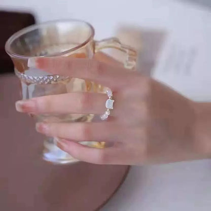 ANILLOS GATOS MINIMALISTAS PIEDRA OBSIDIANA y  CERÁMICA