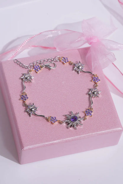 BRAZALETE  Y COLLAR SOL VINTAGE RAPUNZEL   DELICADO CRISTALES DE ZIRCONIA ELEGANTES
