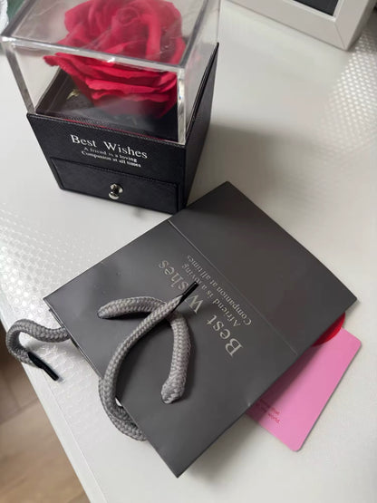 CAJA ESTUCHE DE REGALO CON FLOR  ETERNA