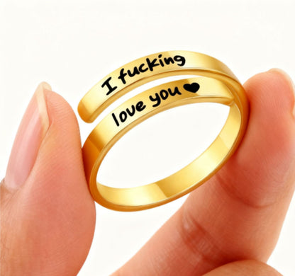ANILLO I FCKING LOVE YOU  MINIMALISTA AJUSTABLE