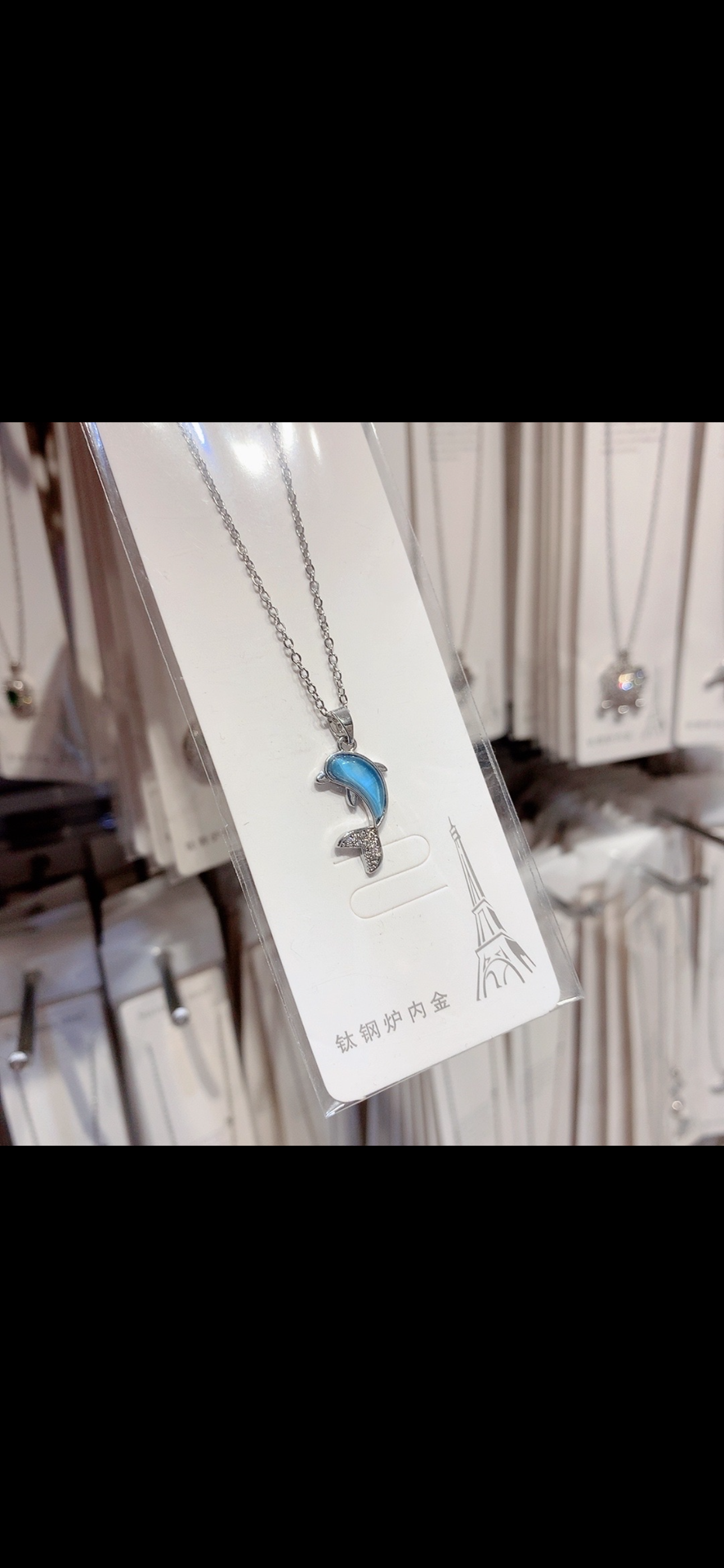 COLLAR COLA DE PEZ SIRENA BALLENA  DELFIN MINIMALISTA ELEGANTE CRISTALES DE ZIRCONIA
