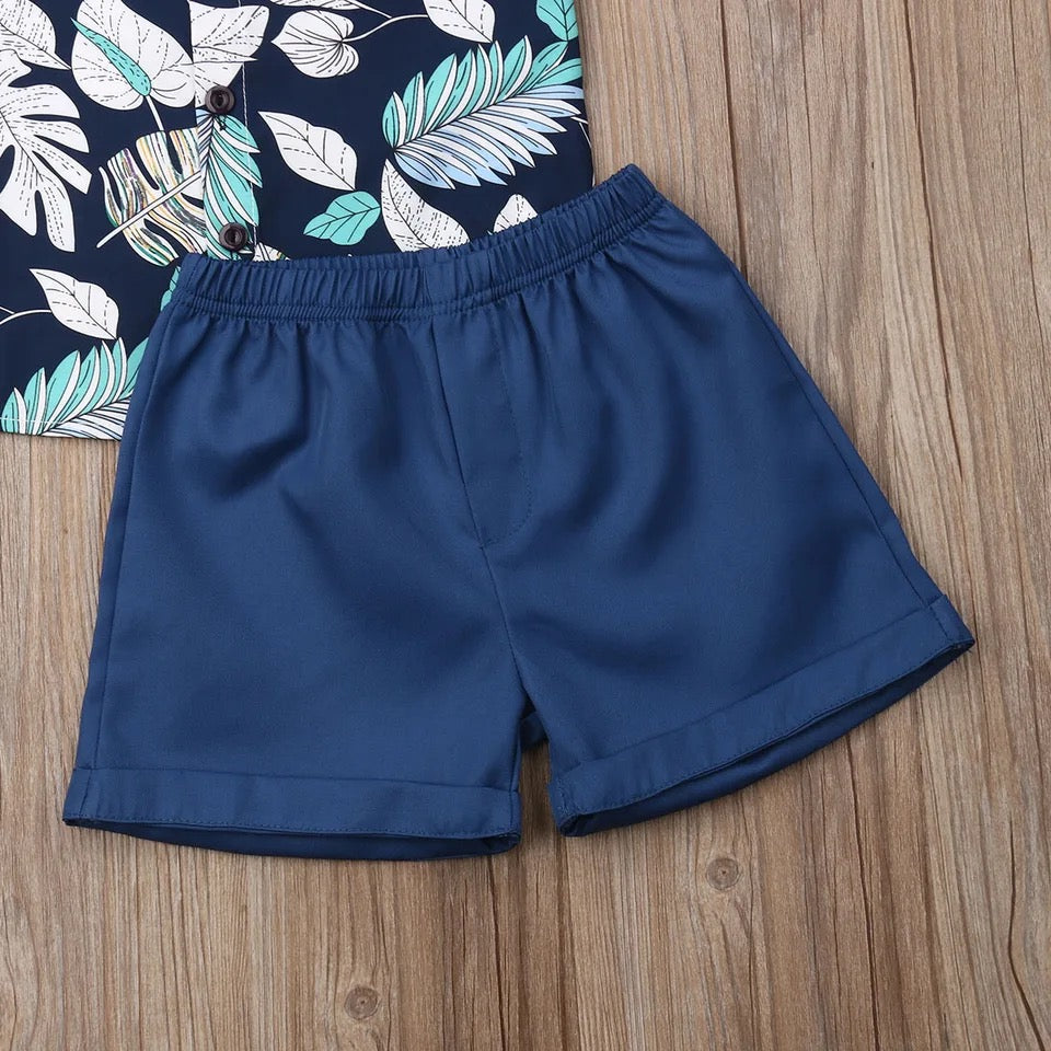 CONJUNTO TROPICAL CAMISA Y SHORT  PARA NIÑO