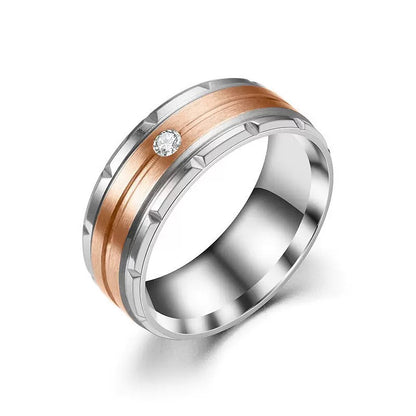 ANILO ROSE GOLD  CON DISEÑO EN ACERO INOXIDABLE