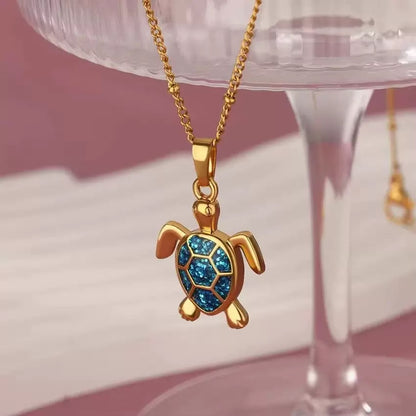 COLLAR TORTUGA  CON CRISTALES ELEGANTE