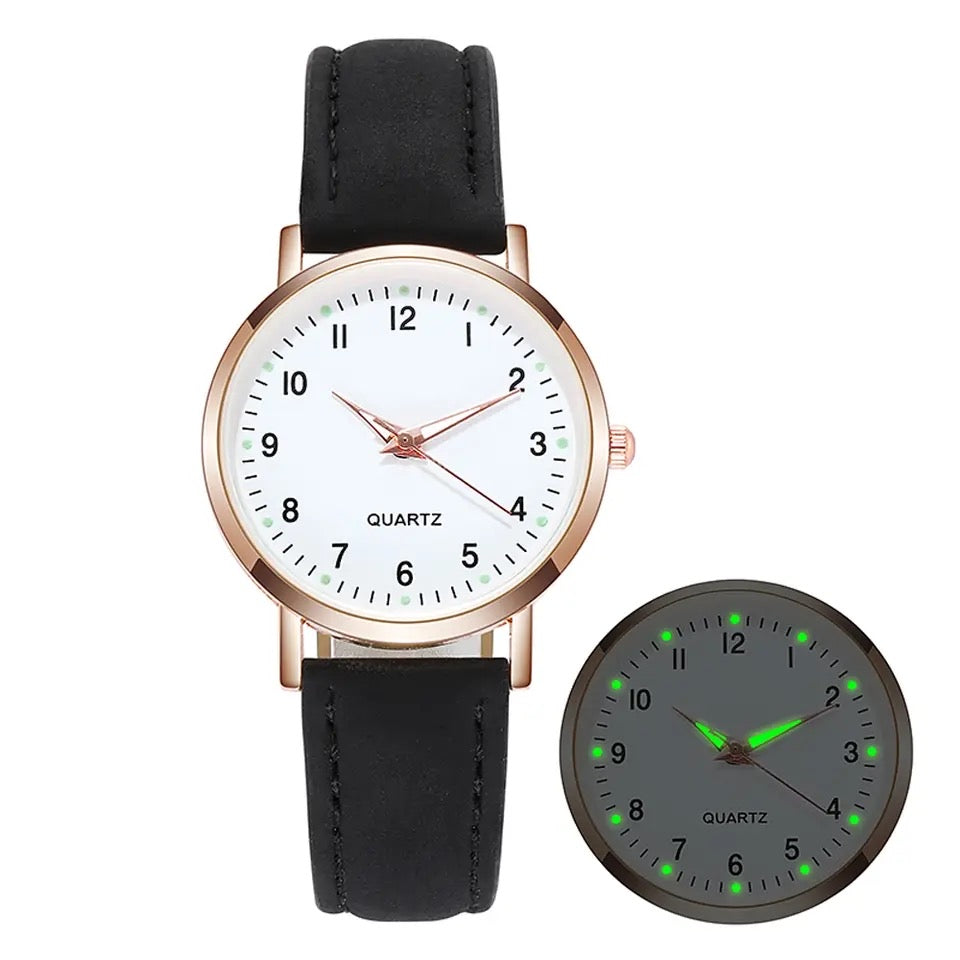 RELOJ VINTAGE MINIMALISTA BRILLA EN LA OSCURIDAD