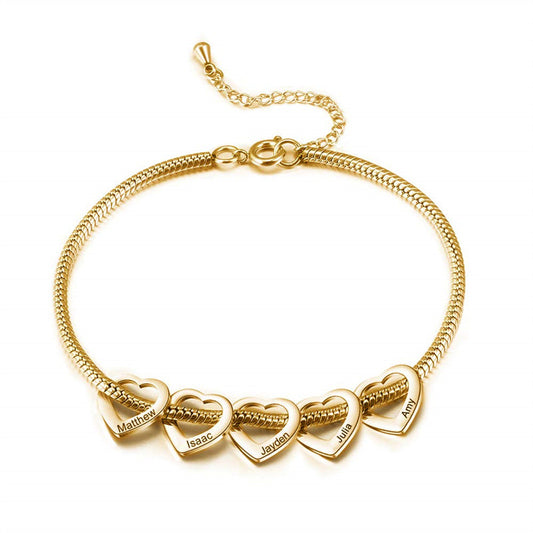 BRAZALETE MINIMALISTA DIJES CORAZÓN PERSONALIZADOS ELEGANTE