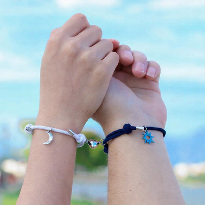 BRAZALETES MAGNÉTICOS DE PAREJA SOL Y LUNA  IMANTADOS